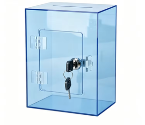 Hucha de acrílico multicolor con cerradura, transparente, rosa, morado, azul, caja para ahorrar dinero, urna de donaciones/sugerencias de acrílico - Product Image 2