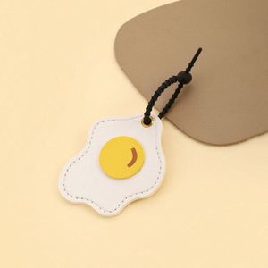 Stylish Simulated Egg Leather <b>Bag</b> Charm Food-Shaped Pendant Charm Adorable <b>Key</b> <b>Ring</b> Accessory - Product Image 4