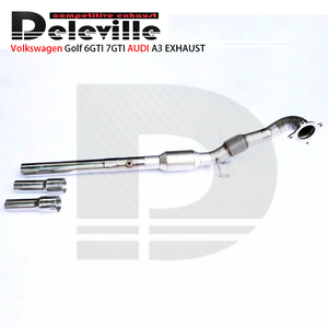 Tuyau de descente en acier inoxydable Deleville 304 adapté pour Volkswagen <span class=keywords><strong>Golf</strong></span> 6 <span class=keywords><strong>GTI</strong></span>/<span class=keywords><strong>Golf</strong></span> <span class=keywords><strong>7</strong></span> <span class=keywords><strong>GTI</strong></span> <span class=keywords><strong>Golf</strong></span> 6/<span class=keywords><strong>7</strong></span> <span class=keywords><strong>GTI</strong></span> modifié avec downpip de catalyseur - Product Image 4