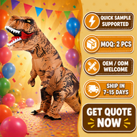 Disfraz Inflable de Dinosaurio T-Rex para Niños, Traje Divertido para Fiesta de Halloween, Cosplay, con Ventilador a Batería, Talla Única