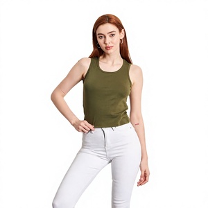 เสื้อกล้ามรัดรูปผู้หญิงแบบใหม่ ผ้าริบ ทรงเข้ารูป สวมใส่สบายๆ สำหรับฤดูร้อน ใส่ได้ทุกวัน สีและขนาดตามสั่ง รับผลิตแบรนด์ส่วนตัว - Product Image 1