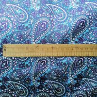 Vente Chaude Tissu de Doublure en Satin Imprimé Paisley Bleu en Polyester pour Veste de Costume, Manteau, Sac à Main et Doublure Intérieure de Vêtement