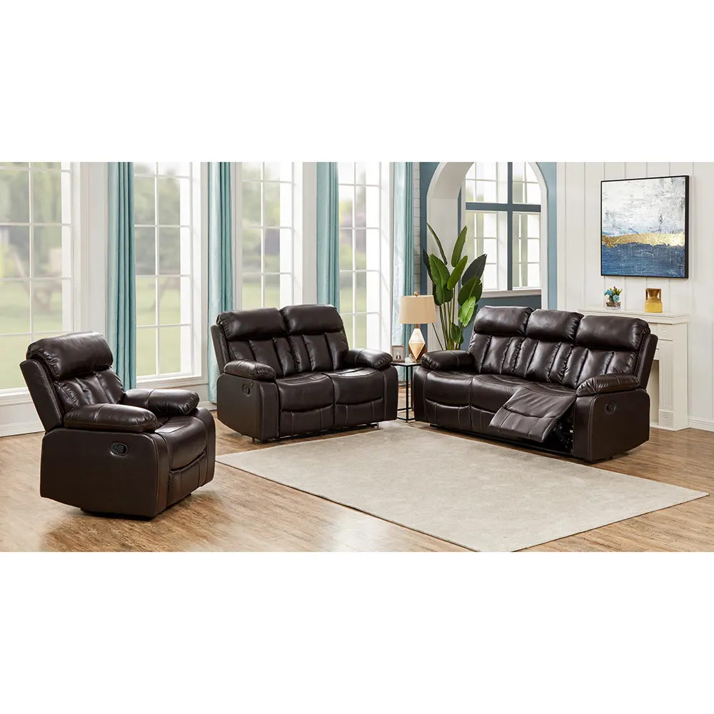 Fábrica directa de cuero sofás y sofás reclinables modernos para sala de estar muebles para el hogar