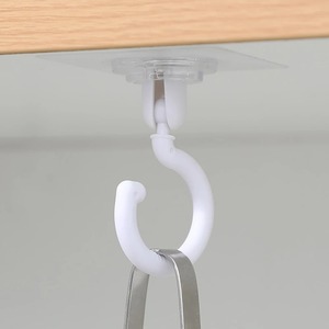 Ganci girevoli gancio adesivo soffitto forte cuscinetto bastone Rack cucina porta chiave <span class=keywords><strong>da</strong></span> bagno porta della cucina gancio di plastica - Product Image 2