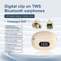 Headset Ear Clip X11 Berkualitas Tinggi OWS Earphone Nirkabel Olahraga dengan Layar LED Penunjuk Baterai untuk 5.4 IPX4 Tahan Air Desain Baru
