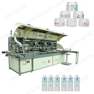 Automatic 3 Color glass bottle cup printer screen printing machine For Cylindrical oval Bottles