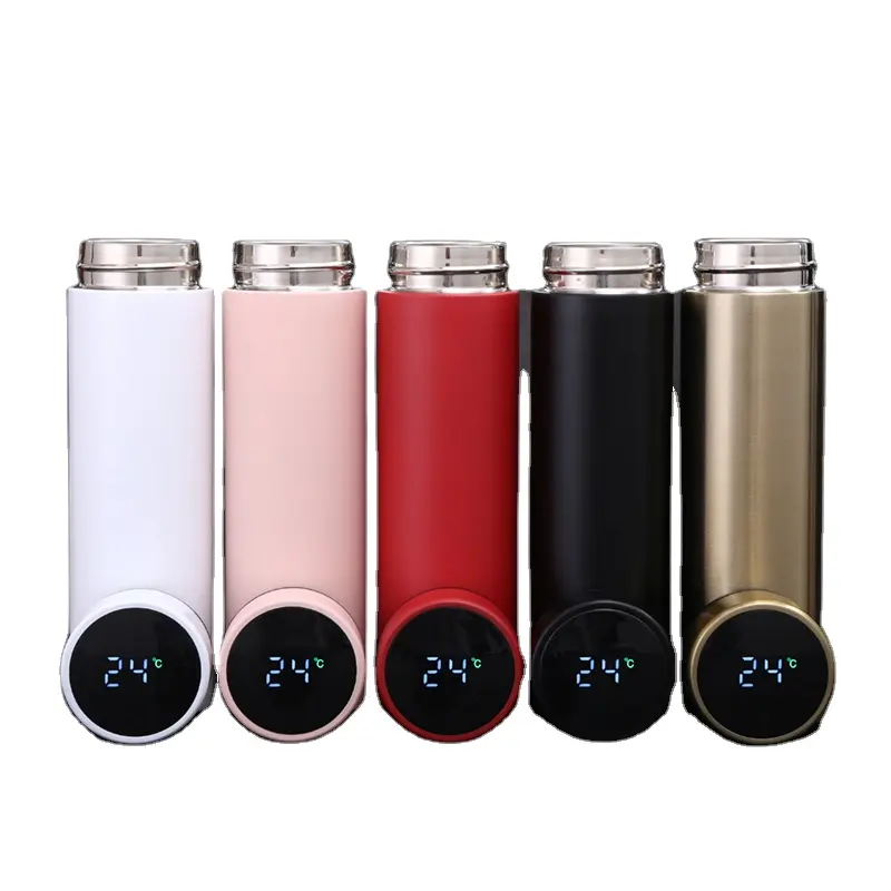 Wholesale 500ML Smart Insulation Cup Mini Thermos Cup Water Bottle Led Digital Temperature Display Stainless Steel Thermos Cup