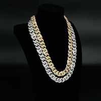 Collar de Plata de Ley 925 con Moissanita Tallada en Forma de Boquilla de Cerdo, Estilo Hip Hop, 15mm, 8/20/22/24 Pulgadas, Certificado GRA, ¡Gran Venta!
