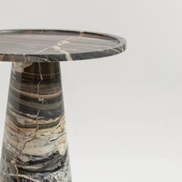 Table de chevet et table d'appoint en marbre Calacatta Violet minimaliste en pierre naturelle de luxe personnalisée pour la décoration de la chambre à coucher et du salon