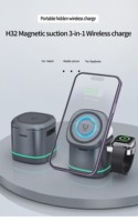 Chargeur sans fil pliable 3 en 1, 15W, station de charge rapide, station de charge de bureau pour iPhone 15 Pro Max, magnétique, portable