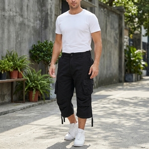 Short cargo vintage pour homme Brandit <span class=keywords><strong>Urban</strong></span> Legend 3/<span class=keywords><strong>4</strong></span>, longueur genou, 100 % coton, fermeture éclair, plusieurs poches, taille à cordon de serrage - Product Image 3