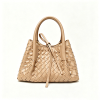 Sac à rabat pour femme en cuir PU tissé à la main, imprimé serpent, fermeture magnétique, bandoulière chaîne, grande capacité, sac à main de luxe tendance, polyester