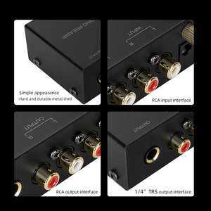 Preamplificador <span class=keywords><strong>de</strong></span> Phono Estéreo <span class=keywords><strong>de</strong></span> <span class=keywords><strong>4</strong></span> <span class=keywords><strong>Canales</strong></span> Ultra Compacto PP400, <span class=keywords><strong>Amplificador</strong></span> <span class=keywords><strong>para</strong></span> el Hogar con Interruptor <span class=keywords><strong>de</strong></span> Encendido, Construcción Metálica, Color Negro - Product Image 6