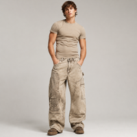 Jeans baggy en toile délavée sur mesure pour hommes, coupe oversize, jambe large, style charpentier, utilitaire, streetwear, pantalon pour hommes, fabricant