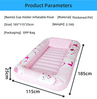 Lit flottant gonflable double pour l'été, pour piscine et plage, chaise longue épaissie pour loisirs en extérieur