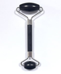 Double <b>Heads</b> Roller Black Xiuyan Jade Facial <b>Massage</b> Tool - Product Image 4