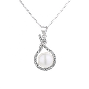 Collar de perlas de agua dulce para el día de la madre, colgante de Plata de Ley 925 elegante, venta al por mayor - Product Image 4