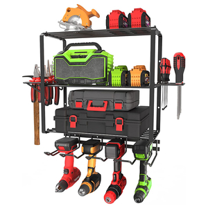 3 Layer Power Tool Storage Organizer Garage Wall Mount Tool Organizer Utility Rack