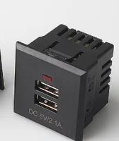Prise murale avec port de charge USB Type C (5V2.1A) et matériau en cuivre - Multiples prises de courant avec mise à la terre