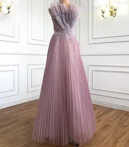 QUEENS GOWN spot decorative princess prom dresses A-line light purple soft tulle teenager prom dress