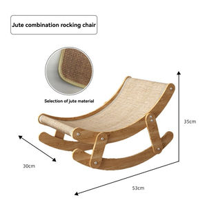 Sillón mecedora de lujo grande de sisal natural para gatos y rascador con hamaca reclinable integrada - No suelta fibra en verano - Product Image 3