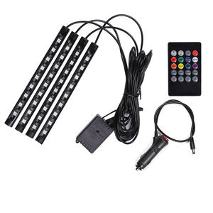Kit de Luces Ambientales RGB para Auto, 4 Tiras LED con Control de Sonido Musical, Alimentación USB, Lámpara de Ambiente Interior con Garantía - Product Image 5