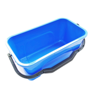 Seau en plastique rectangulaire de 12 L avec serpillière carrée, raclette pour fenêtres, ensemble d'outils de nettoyage imperméable, matériau PP