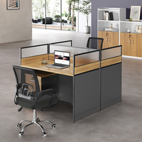 Bureau de Travail Modulable Moderne pour 4 Personnes en Espace Ouvert, Mobilier de Bureau
