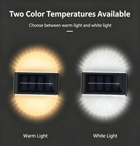 Solar Wall <b>Light</b> LED Outdoor Warm White <b>Light</b> IP65 Waterproof Touch Control Garden Wall <b>Sconce</b> - Product Image 1