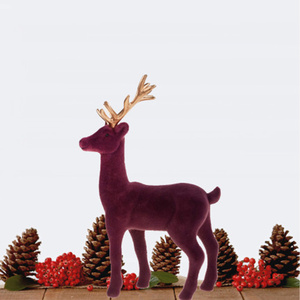 Figurine décorative en velours de renne, cadeau de Noël élégant pour la table des fêtes, l'étagère et la décoration du salon - Product Image 2