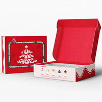 Boîte postale en carton ondulé pliable avec logo personnalisé Boîte d'expédition d'emballage cosmétique de cadeau de vacances Décoration colorée en relief