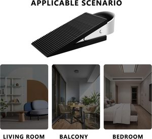 Techoln Heavy Duty Noir Argent Butoirs de <span class=keywords><strong>porte</strong></span> en métal <span class=keywords><strong>Design</strong></span> moderne Wedge pour toutes les surfaces de sol pour les hôtels - Product Image 3