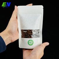 Bolsa de Papel Kraft Biodegradable con Base para Café en Grano, Nueces, Té y Empaque de Alimentos Secos Orientados a la Exportación