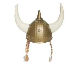 Medieval Viking Horns LED Hat Plastic Headwear For New Year Halloween Party Cosplay Costume Cap Performance Props Decoration