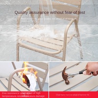 Ensemble de salle à manger d'extérieur en aluminium complet, meubles de patio, table avec coussin, 4 chaises - Ensemble de balcon de jardin moderne léger et antirouille