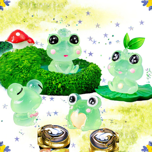 Хит продаж, креативная мультяшная фигурка животных, милая светящаяся кукла-лягушка для сада, дома, бонсай, Рыба для аквариума - Product Image 3