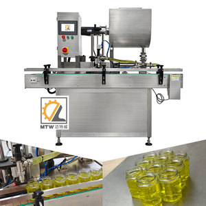 MTW đơn đôi đầu tự động dán mật ong Jar Máy rót chai với Máy trộn và Phễu - Product Image 3