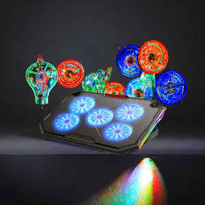 แผ่นรองระบายความร้อนสำหรับโน้ตบุ๊กแบบปรับได้ ไฟ RGB สำหรับเล่นเกมส์ รองรับแล็ปท็อปขนาดสูงสุด 17 นิ้ว มีสินค้าพร้อมส่ง - Product Image 3