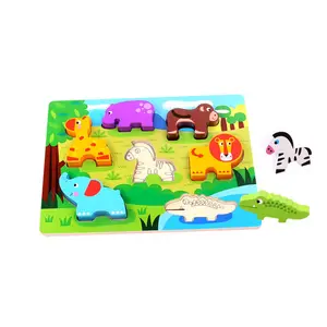 Precoce Educativo Per Bambini Puzzle Giocattolo Di Puzzle FAI DA TE Forma di Animale 3d Puzzle Di Legno