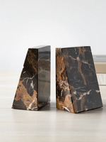 Stonekocc piedra de mármol Natural verde blanco ónix Jade sujetalibros libro confianza para la decoración del hogar del Hotel
