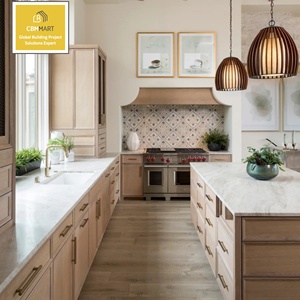 CBMmart Cuisine complète de luxe avec plan de travail en marbre, armoires en contreplaqué de haute qualité, fermeture amortie et plateau en quartz - Product Image 2
