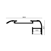 L'extrusion en aluminium d'éclairage d'escalier d'anti glissement avec le caoutchouc a mené le profil en aluminium pour l'éclairage de cas d'escalier