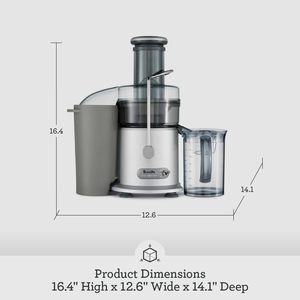 Fontaine à jus <span class=keywords><strong>Breville</strong></span> Plus JE98XL Argent Programmable Acier inoxydable Capacité 1,5 L Éjection automatique de la pulpe 10,1 livres - Product Image 2