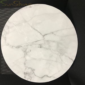 Decorado Silver Foil Masonite Base Redonda para Pastel de Papel Blanco de 12 Pulgadas, Bases para Pastel de MDF con Efecto Mármol - Product Image 1