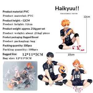 Figura de PVC del Anime Haikyu, Figura de <span class=keywords><strong>Hinata</strong></span> <span class=keywords><strong>Shoyo</strong></span> y Kageyama Tobio con Comida Instantánea, Adorno Decorativo para el Interior del Automóvil - Product Image 4