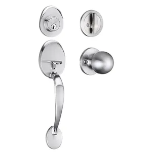 Room Bathroom Luxury Zinc Alloy Door Handle Lock For Various Wood And Steel Doors