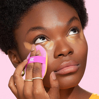 RT 0133 Lot de 4 Éponge à Maquillage Miracle Rose 2-en-1 Sans Cruauté, Double Face, Pleine Taille, Bande Élastique Réversible, Bouffée de Poudre