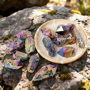 Wholesale Healing Crystal Stones Rainbow Angel Aura <b>Pineapple</b> Quartz Cluster for Jewelry Making - Product Image 1