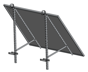 Soportes de montaje en balcón de aluminio anodizado plateado ajustables Gresolar, sistemas de montaje en pared para paneles solares con carga de viento de 40 m/s - Product Image 5