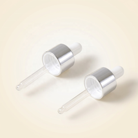 Flacon compte-gouttes en verre cylindrique transparent 30 ml avec bouchon à vis, col en PP, estampage doré, pour huiles essentielles, sérums, crèmes visage et diffuseurs